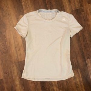Adidas cream running climalite tshirt